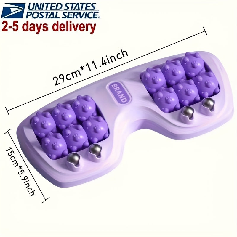 Dual Controlled Foot Massager with 4 Rows of Rollers- Purple Point for Plantsole Relaxation, Ergonomic Home Health Design