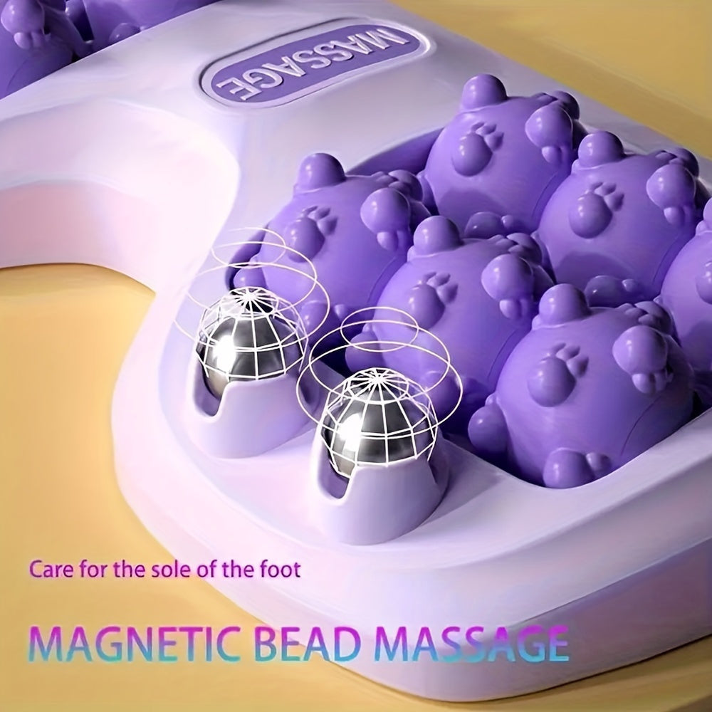 Dual Controlled Foot Massager with 4 Rows of Rollers- Purple Point for Plantsole Relaxation, Ergonomic Home Health Design
