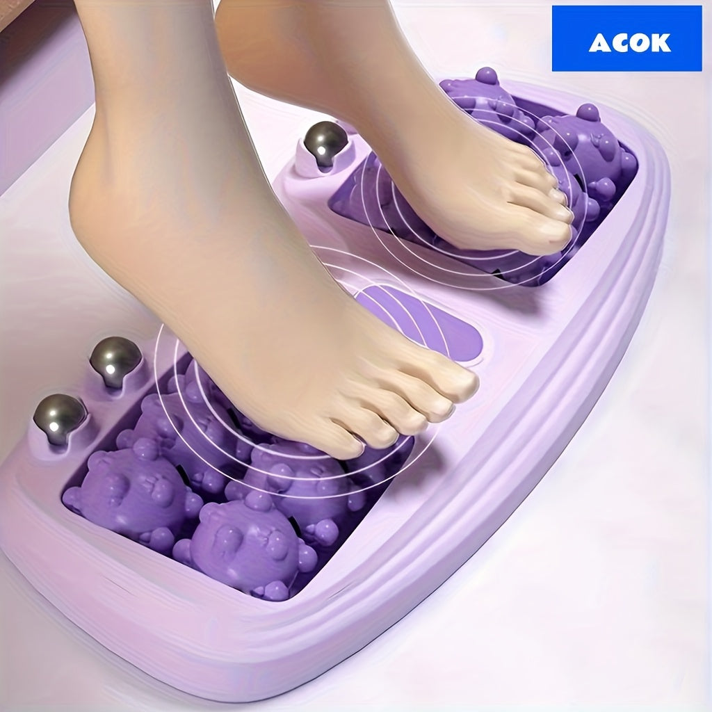 Dual Controlled Foot Massager with 4 Rows of Rollers- Purple Point for Plantsole Relaxation, Ergonomic Home Health Design