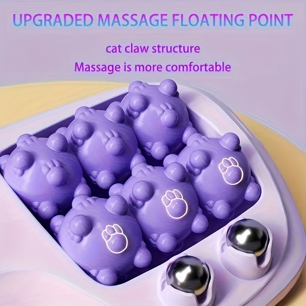 Dual Controlled Foot Massager with 4 Rows of Rollers- Purple Point for Plantsole Relaxation, Ergonomic Home Health Design