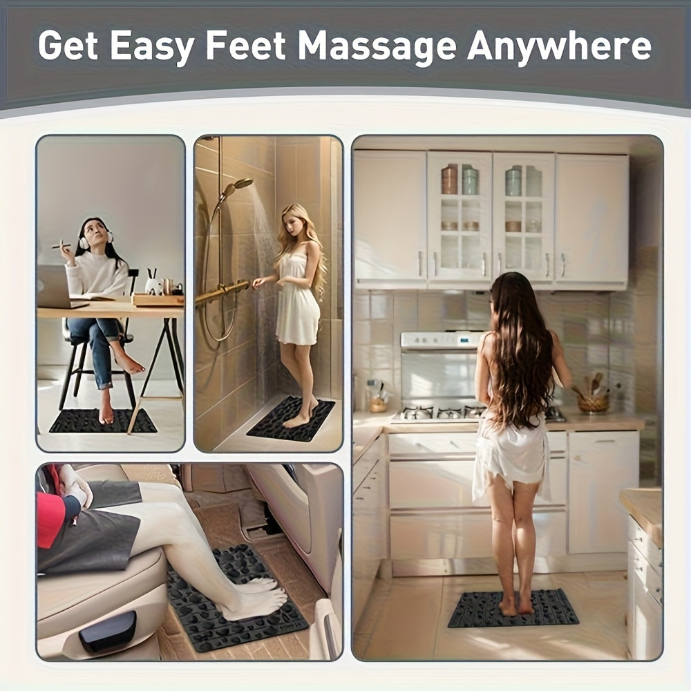 1pc Foot Massage Mat with Walking Stones - 15-Minute Reflexology Mat for Foot, Acupressure Mat with Colorful Stones, Portable PVC Mat for Elderly, Office Workers & Students, 13.78x13.78 Inch, Elderly Care Tool, Textured Surface, Comfortable Footrest
