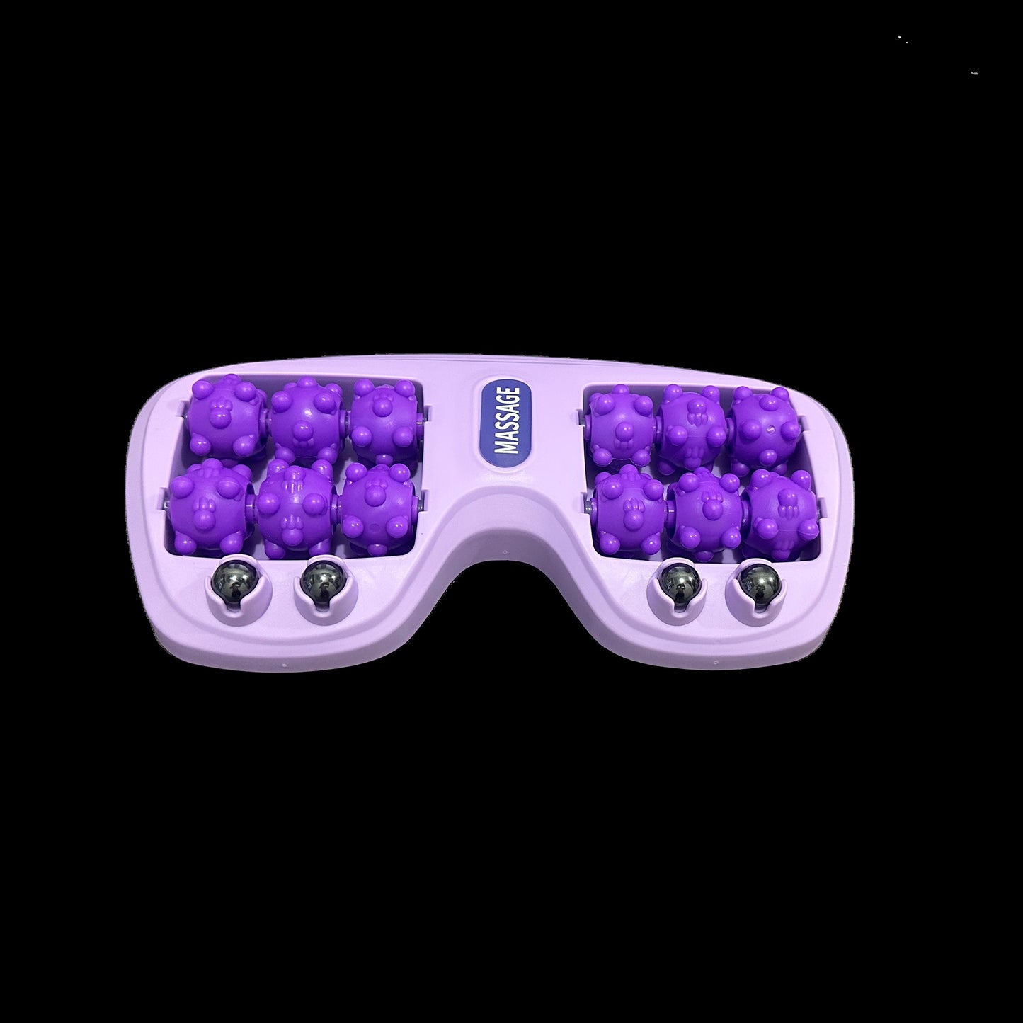 Dual Controlled Foot Massager with 4 Rows of Rollers- Purple Point for Plantsole Relaxation, Ergonomic Home Health Design