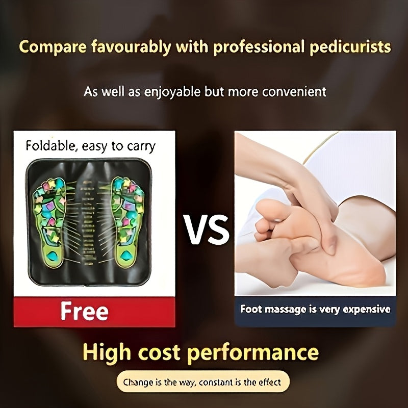 1pc Foot Massage Mat with Walking Stones - 15-Minute Reflexology Mat for Foot, Acupressure Mat with Colorful Stones, Portable PVC Mat for Elderly, Office Workers & Students, 13.78x13.78 Inch, Elderly Care Tool, Textured Surface, Comfortable Footrest